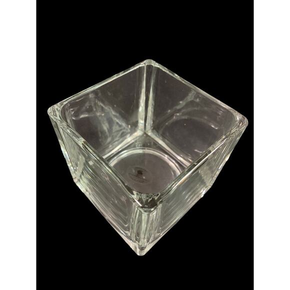 Home & Garden Clear Square Glass Vase Candle Holder 4" Cube - Picture 3 of 8